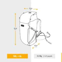 WOMEN’S TRAVEL TREKKING BACKPACK TRAVEL 900 50+6 L WITH SUITCASE OPENING -Outdoor Sports Store k00098c9abe81ff0b556ccc914d17294b 1