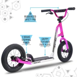 SULLIVAN 12" Wheel Freestyle Terra Firma Scooter, Electro Pink -Outdoor Sports Store k0663156b3ad566d2109cfc3fb18ac4d9
