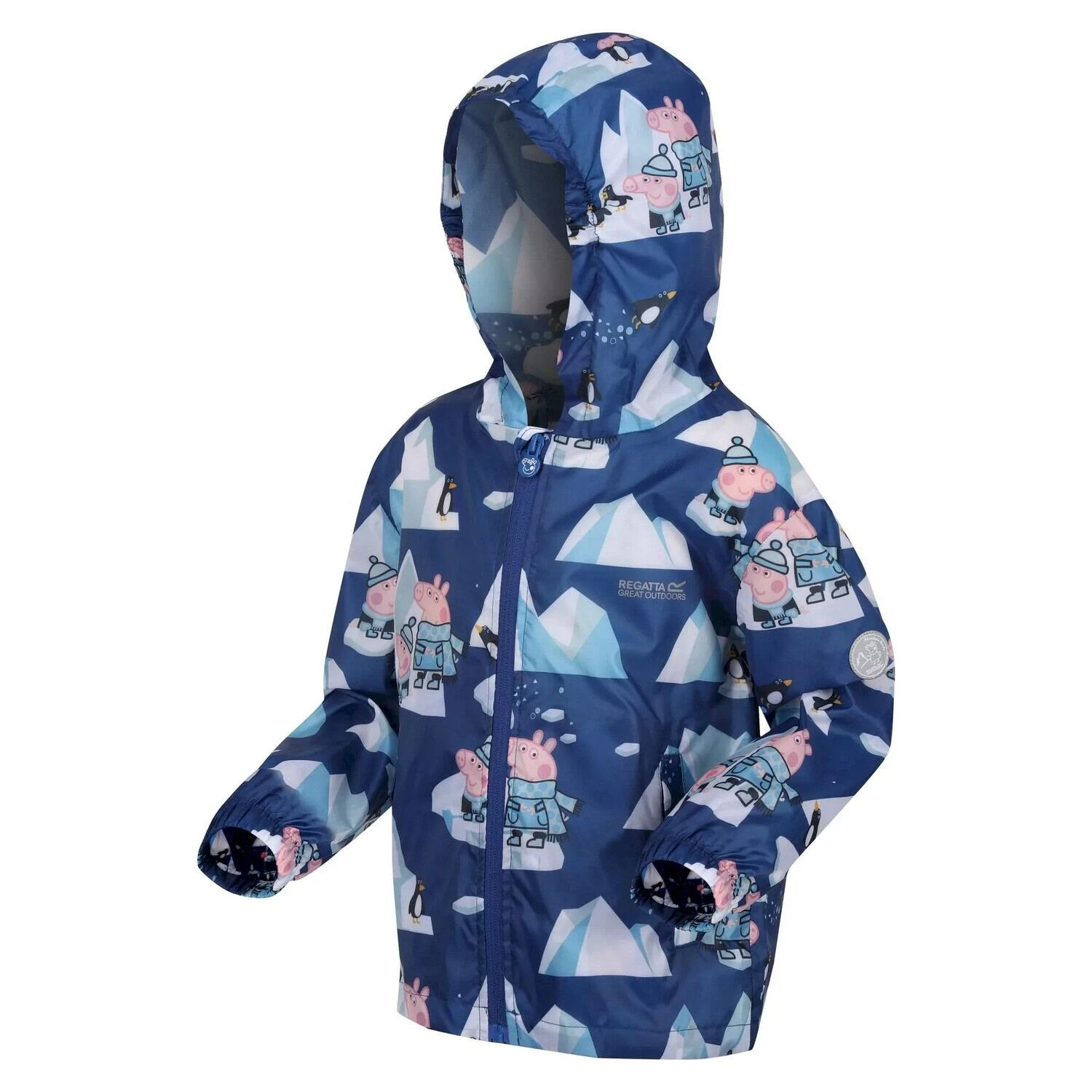 Childrens/Kids Penguin Peppa Pig Packaway Waterproof Jacket (Space Blue/Arctic Regatta Childrens/Kids Penguin Peppa Pig Packaway Waterproof Jacket (Space Blue/Arctic -Outdoor Sports Store k200c077ff98414987ca40d3c70a29f6f