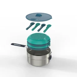 Quechua Hiker's Camping Stainless Steel Cooking Set MH100 4 Person (2.6 L)