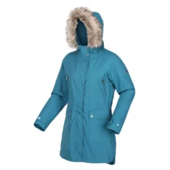 Regatta Womens/Ladies Sabinka Faux Fur Trim Parka (Slate Blue) -Outdoor Sports Store k2a57ce07e32af4adb4581f5477520928