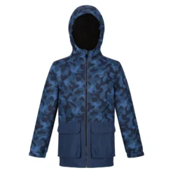 Regatta Childrens/Kids Salman Camo Insulated Waterproof Jacket (Dark Denim)