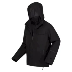Regatta Mens Britely Torch 3 In 1 Waterproof Jacket (Black) -Outdoor Sports Store k511beb2a5db633b46720fb337e0d1304