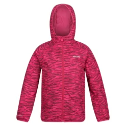 Regatta Childrens/Kids Volcanics VI Zebra Print Waterproof Jacket (Berry Pink)