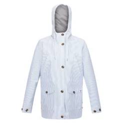 Regatta Womens/Ladies Nahla Stripe Waterproof Jacket (Tickin)