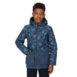 Regatta Childrens/Kids Salman Camo Insulated Waterproof Jacket (Dark Denim) -Outdoor Sports Store k6e756325aa641879b4740df31e5b42c4