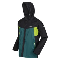 Regatta Mens Dresford Waterproof Jacket (Black/Pacific Green) -Outdoor Sports Store k721421269f87534595460b207a0050ae