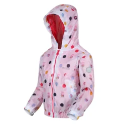 Regatta Childrens/Kids Peppa Pig Polka Dot Hooded Waterproof Jacket (Blush Red) -Outdoor Sports Store ka58d79b44337d7c8146234e557a3e5cc