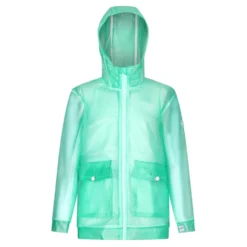 Regatta Childrens/Kids Hallow Transparent Hooded Waterproof Jacket (Ice Green)