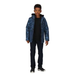 Regatta Childrens/Kids Salman Camo Insulated Waterproof Jacket (Dark Denim) -Outdoor Sports Store kb8dc41fd2e2ddf3b910ca9547acfb5ab