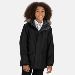 Regatta Childrens Cadet Parka Jacket (Black) -Outdoor Sports Store kd51779b0f5f8687d5bf1956da52bebf3