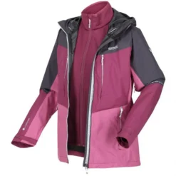 Regatta Womens/Ladies Carletta VII 2 In 1 Waterproof Jacket (Seal Grey/Amaranth Haze)