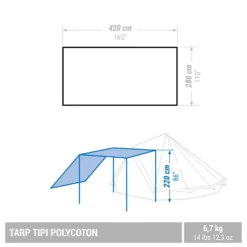 Quechua CAMPING TARP - TEPEE POLYCOTTON - 6 PERSON -Outdoor Sports Store ke30b7f3a23affb145c4ab3ef67f6c363 scaled